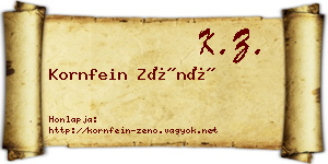 Kornfein Zénó névjegykártya